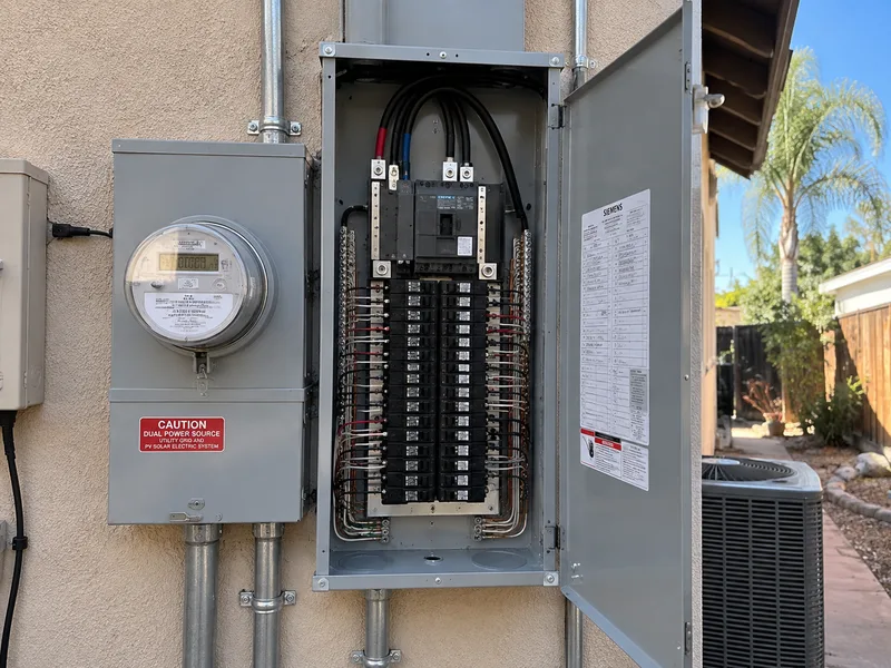Newly installed residential main electrical panel